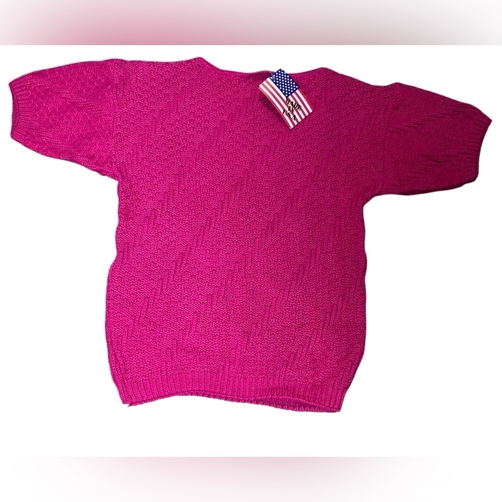 Vintage‎ NWT Women's Small Pink Short Sleeve Sweater by Knit Maven made in USA - Picture 2 of 5